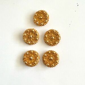 Five Gold baroque metal  Button Set Christian  Lacroix